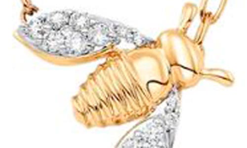 Sara Weinstock Queen Bee Pavé Petite Necklace In Yellow Gold/diamond