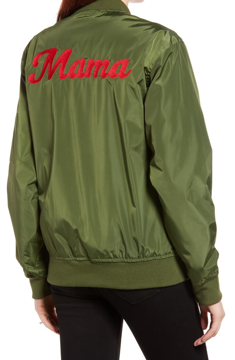 Bun Maternity Mama Recycled Polyester Maternity Bomber Jacket, Alternate, color, 