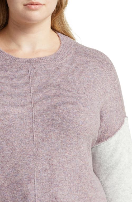 Vince Camuto Extended Shoulder Colorblock Sweater In Gray