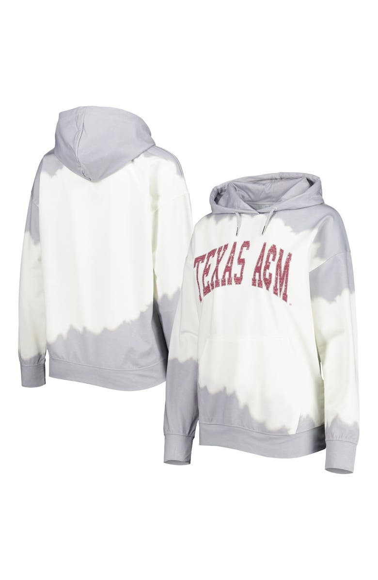 GAMEDAY COUTURE Women's Gameday Couture White/Gray Texas A&M Aggies For the Fun Double Dip-Dyed Pullover Hoodie, Main, color, White