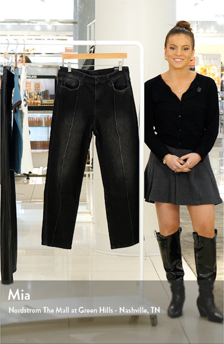 Seamed High Waist Ankle Wide Leg Jeans, sales video thumbnail