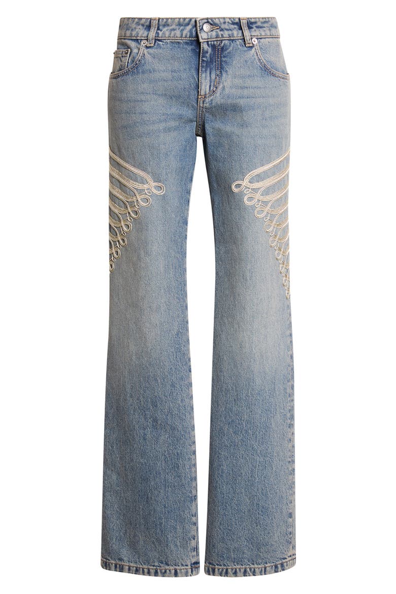 Embroidered Bootcut Jeans, Main, color, BLUE MIDWASH