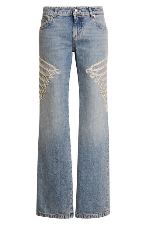 Embroidered Bootcut Jeans