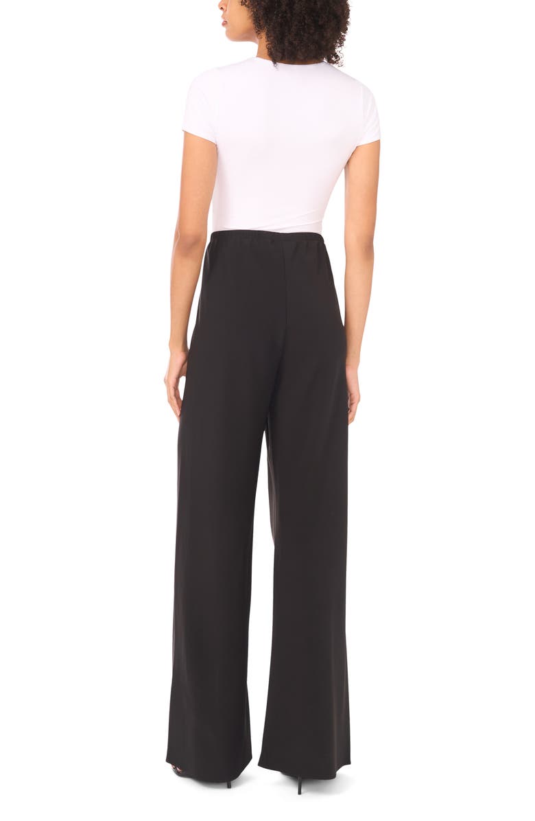 Vince Camuto Elastic Waist Seamless Pants, Alternate, color, Rich Black