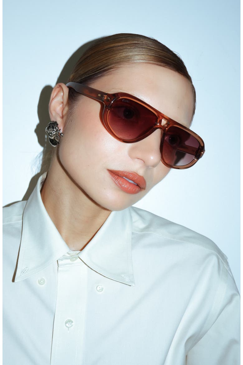 Luxe Ryder Sunglasses, Alternate, color, Champagne