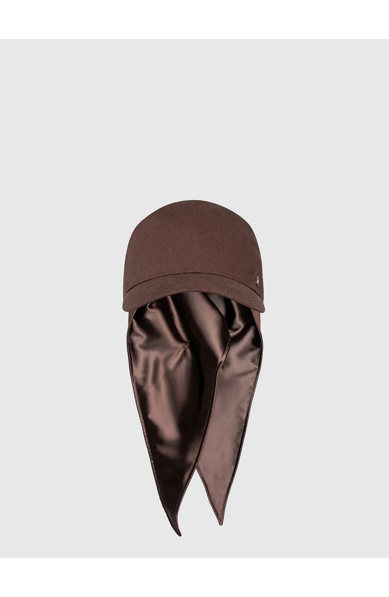 Manière De Voir Arianne Linen Bandana Cap, Alternate, color, Brown