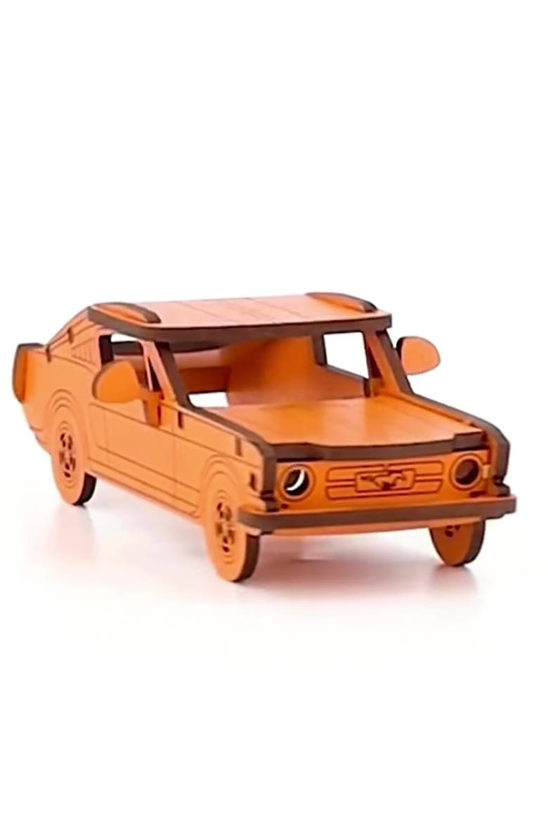 Little & Wood Woodlet Muscle Car, 3D Wooden Kit Set, Ages 6+, Alternate, color, Multicolored