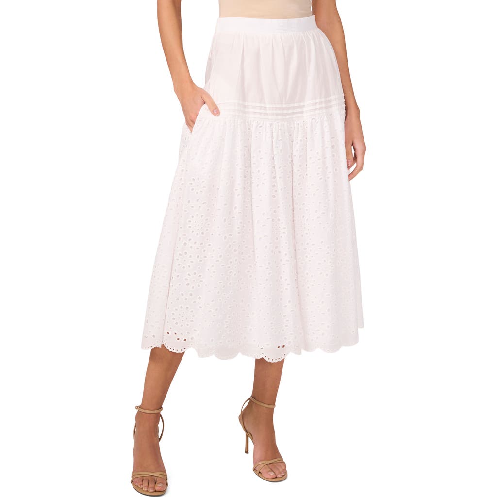 1.state Eyelet Embroidery A-line Cotton Skirt