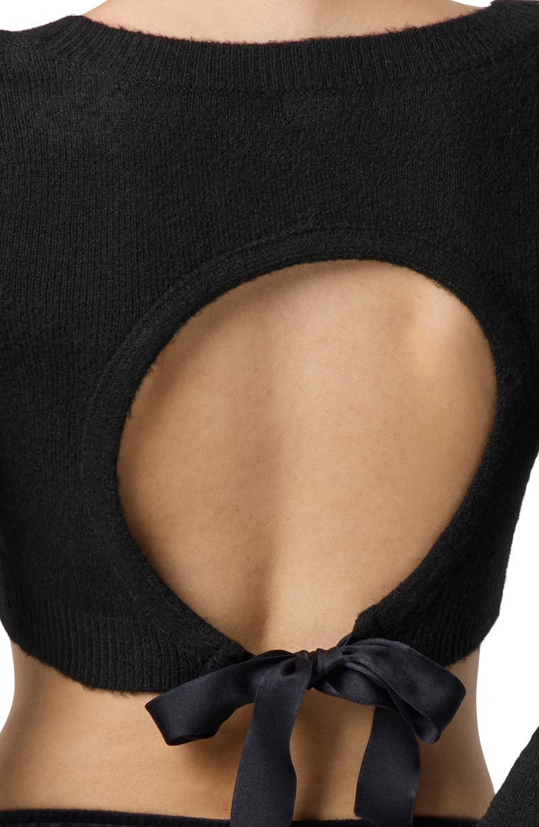 Florence by Mills Tie Back Bow Pullover, Alternate, color, Black