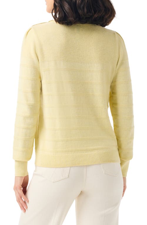Nic + Zoe Nic+zoe Button Shoulder Cashmere-blend Sweater In Yellow