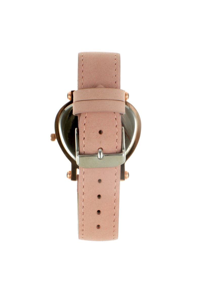 Valentine Heart Shape Suede Watch- 40MM, Alternate, color, Pink