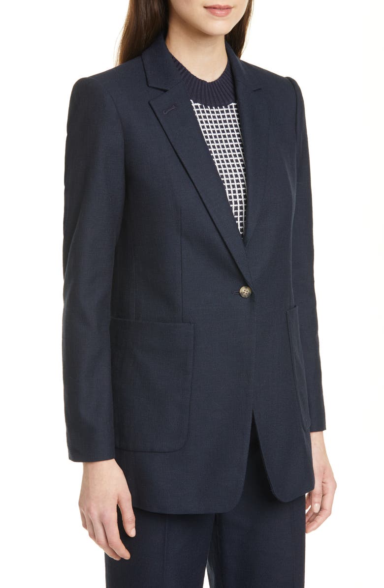 Club Monaco Textured Cotton Blend Jacket, Alternate, color, Navy
