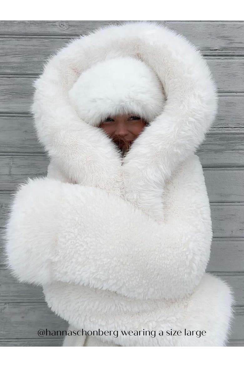 Kali Statement Cropped Faux Fur Hoodie Jacket, Alternate, color, White
