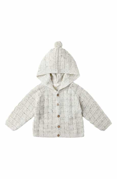 QUINCY MAE Tassel Hooded Cardigan