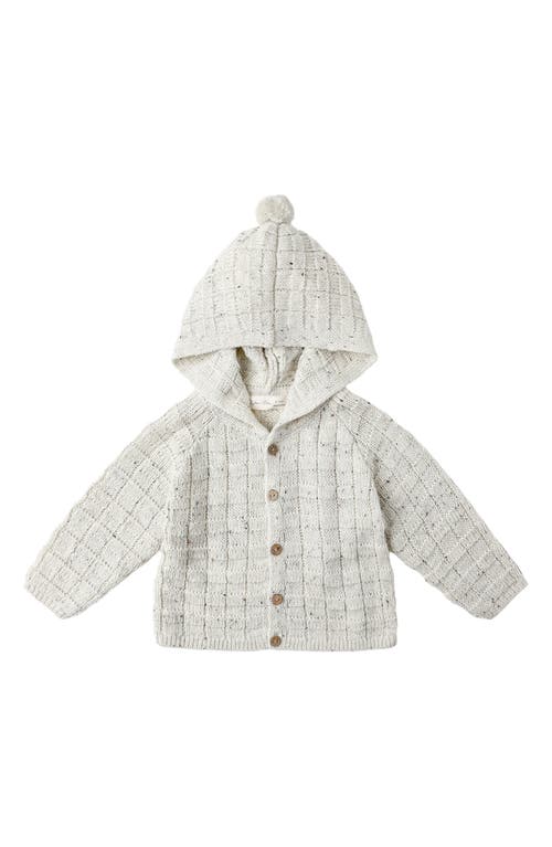 Quincy Mae Tassel Hooded Cardigan In White