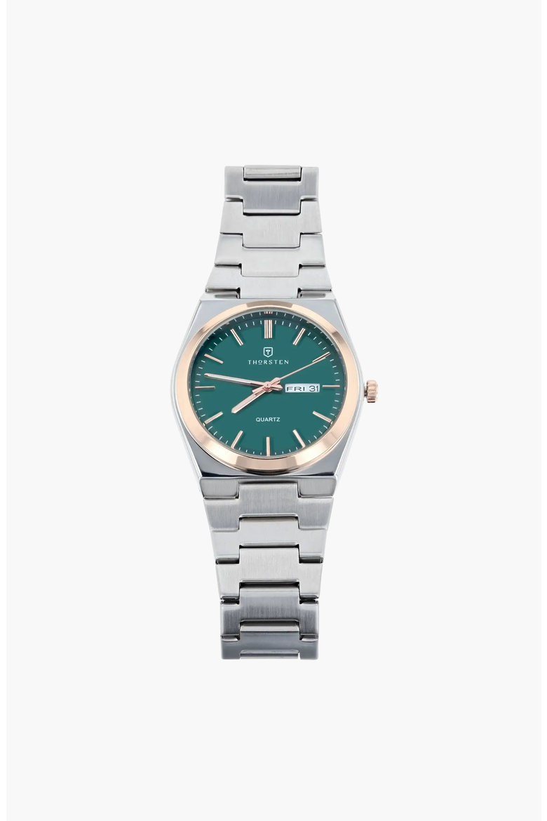 Tradesman Bracelet Watch, Main, color, Green Dial / Silver Band
