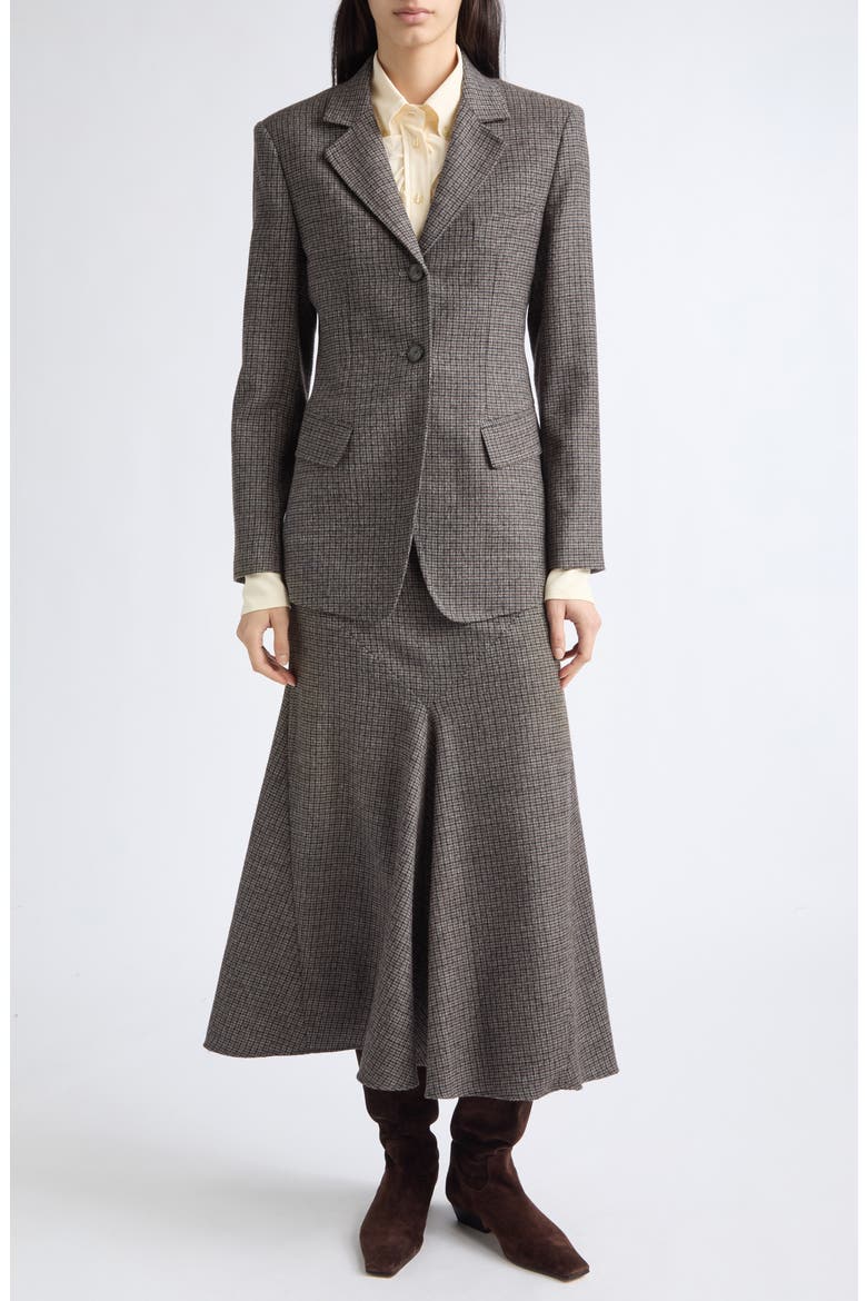 Check Wool Midi Skirt, Alternate, color, MULTI GRAY BASE