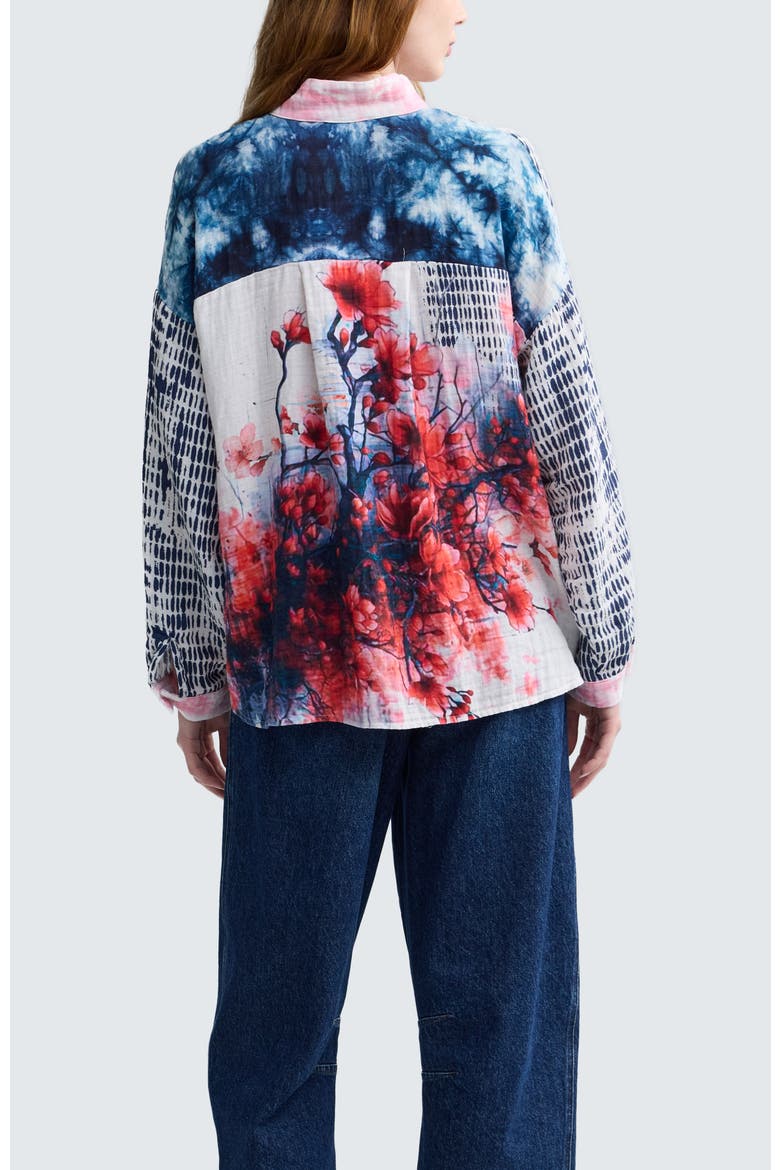 Dahlia Printed Muslin Shirt, Alternate, color, Sakura