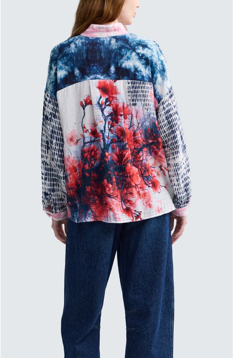 LUUKAA Dahlia Printed Muslin Shirt, Alternate, color, Sakura