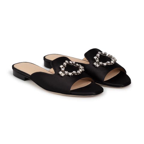 Cleo Crystal Slide in Satin
