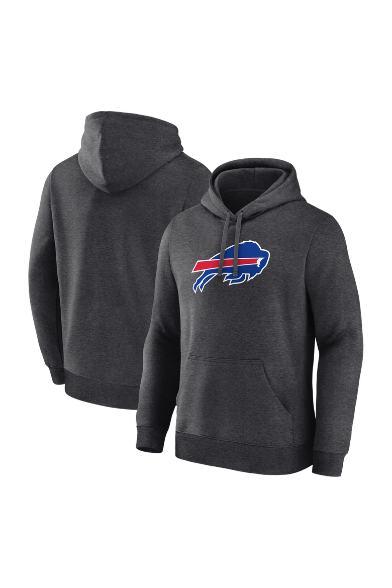 Men's Logo Athletic Heather Charcoal Buffalo Bills Primary Logo Hoodie, Main, color, Heather Charcoal