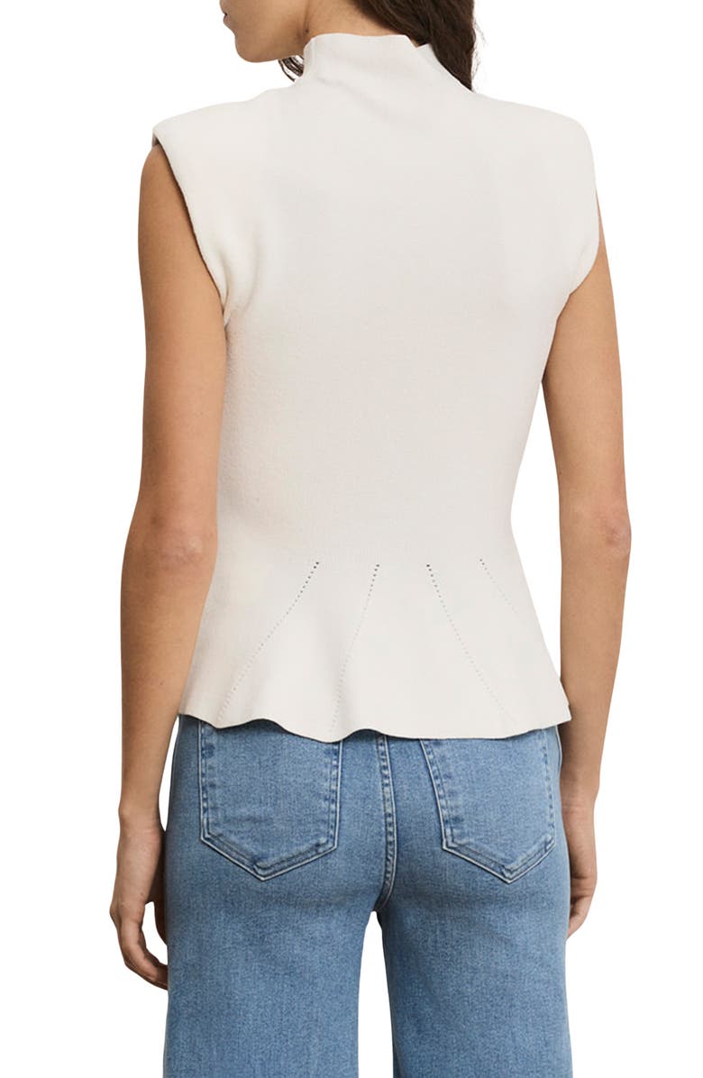 Veronica Beard Seraphine Sleeveless Turtleneck Sweater, Alternate, color, Off White