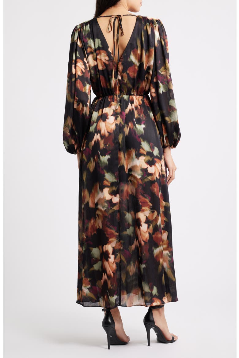 The Filia Long Sleeve Maxi Dress, Alternate, color, RICH BLACK