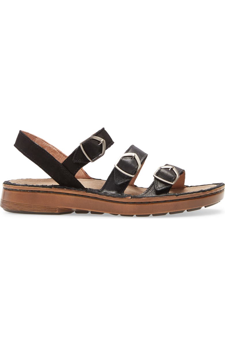 Naot Lamego Sandal, Alternate, color, Black Leather