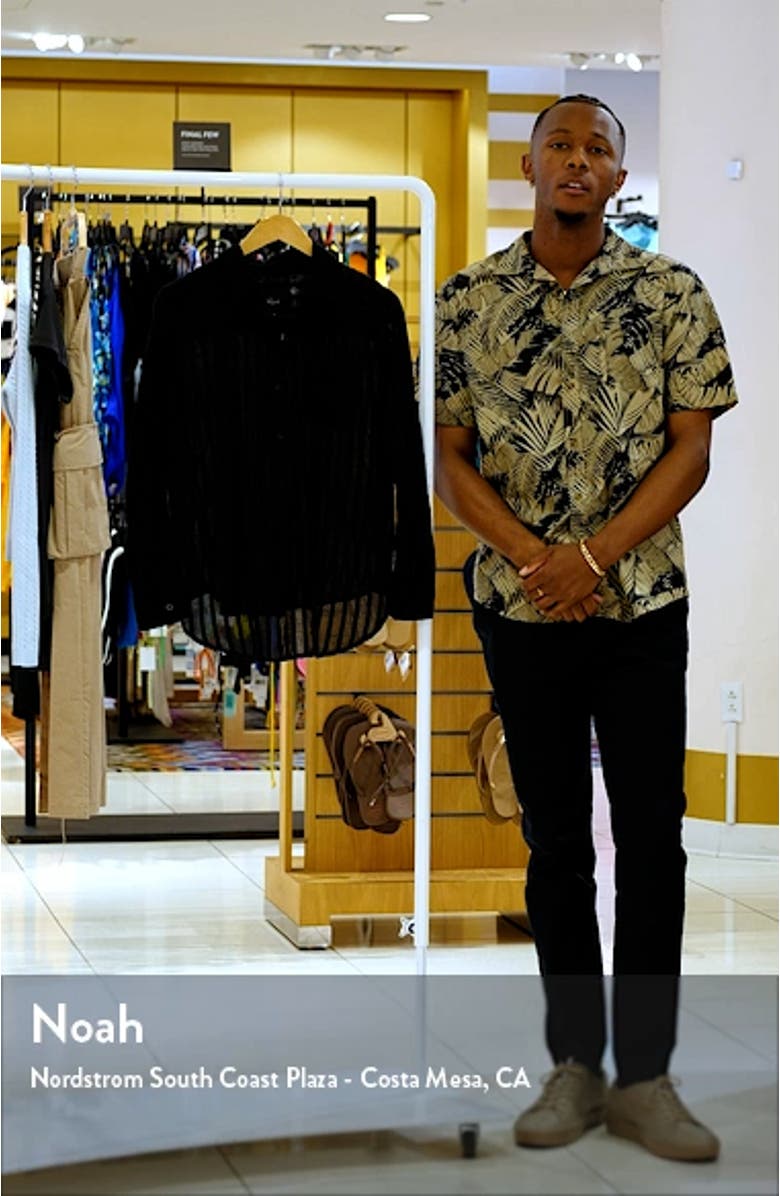 Charli Shadow Stripe Cotton Button-Up Shirt, sales video thumbnail