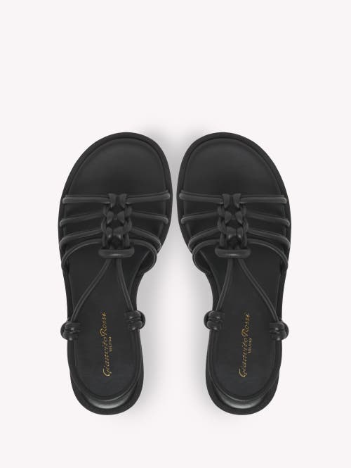Gianvito Rossi Strappy Open Toe Sandals With Flatform Sole In Black Leather