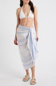 Nordstrom Sheer Stripe Pareo Wrap