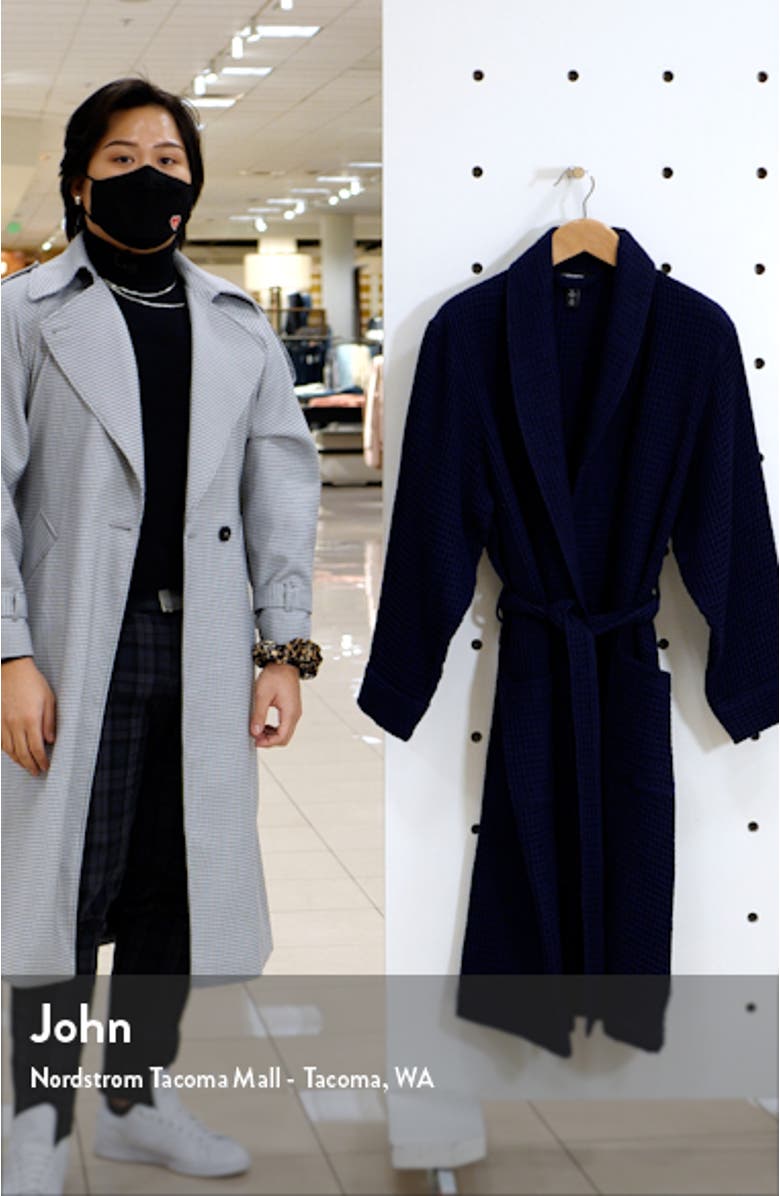 Men's Waffle Knit Cotton Robe, sales video thumbnail