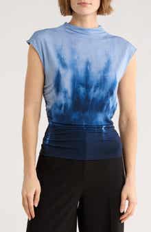 DKNY Tie Dye Ruched Sleeveless Top