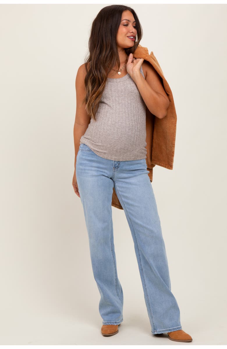 PinkBlush Relaxed Straight Leg Maternity Jeans, Main, color, Light Blue