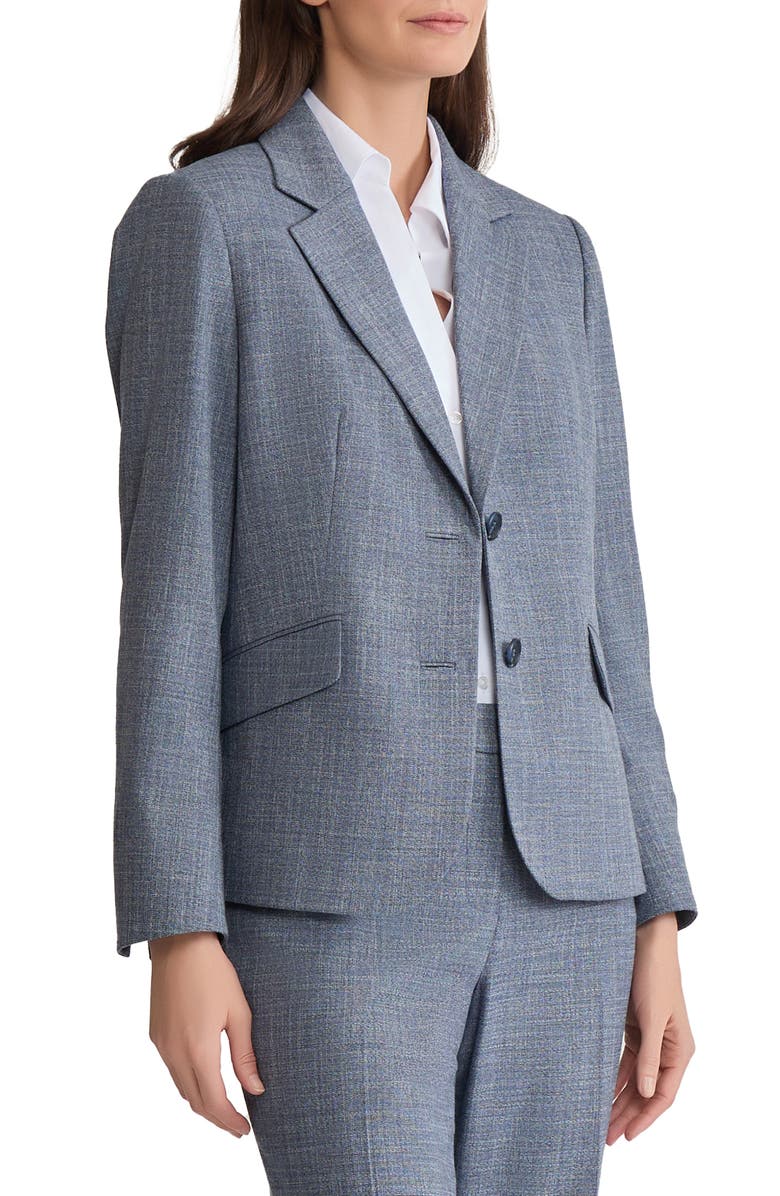 Jones New York Two-Button Blazer, Alternate, color, Mid Indigo