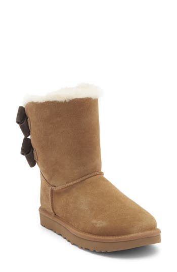 Ugg ® Bailey Bow Genuine Shearling Boot In Brown