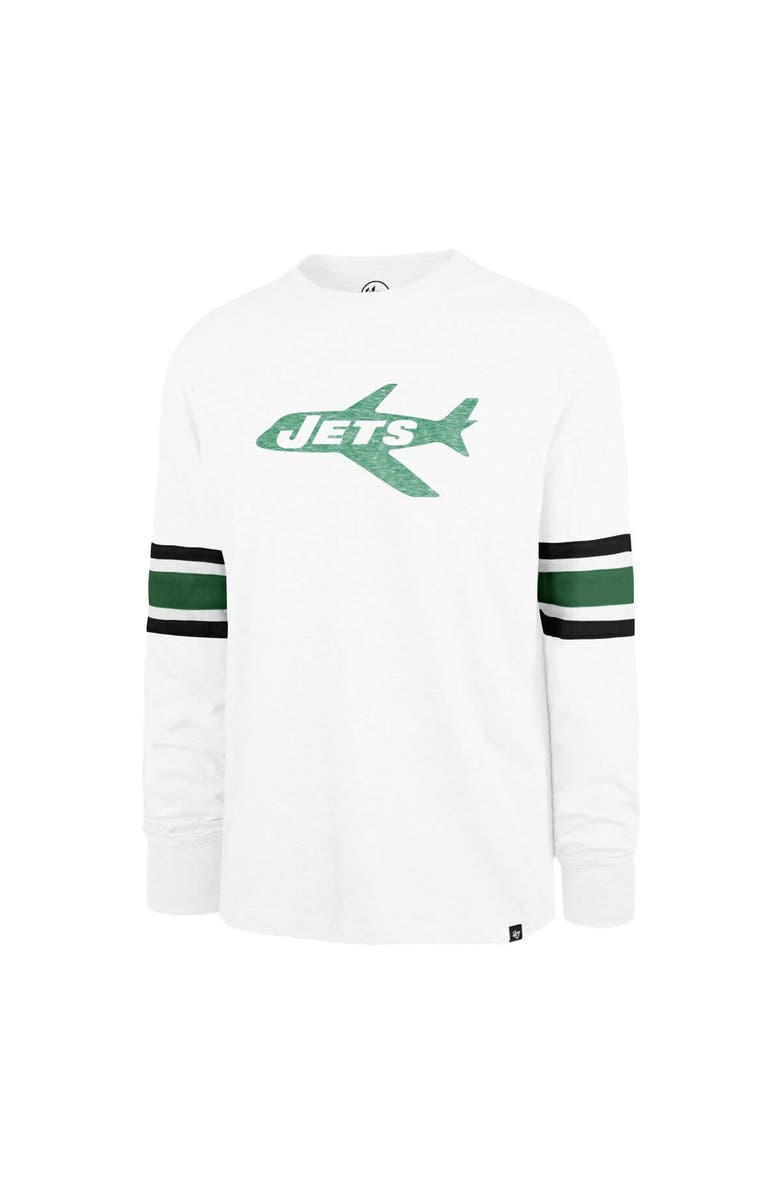 '47 Men's '47 White New York Jets Gridiron Throwback Premier Brex Long Sleeve T-Shirt, Alternate, color, White