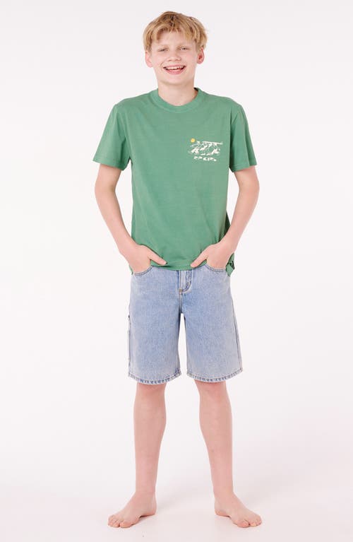Rip Curl Kids' Dudes Cotton Graphic T-shirt In Green