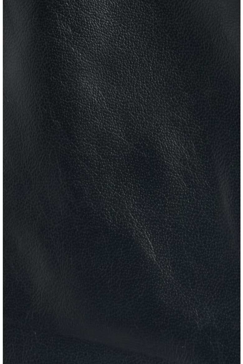 Short Leather Jacket, Alternate, color, BLACK