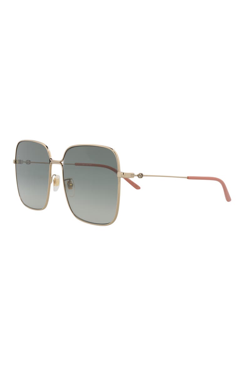 60mm Square Sunglasses, Alternate, color, GOLD GOLD GREY