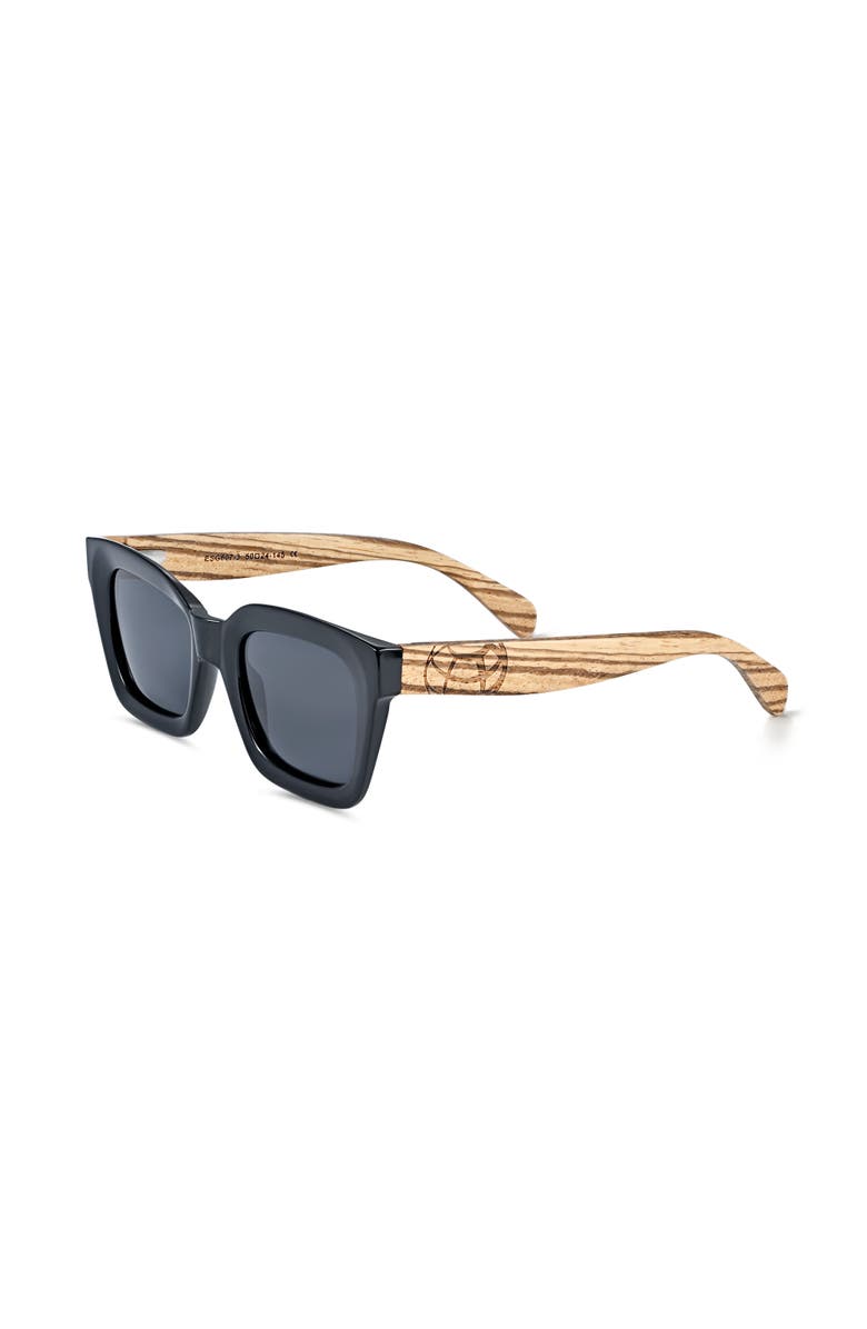 EARTH WOOD Antalya Polarized Sunglasses, Main, color, Zebra/Grey