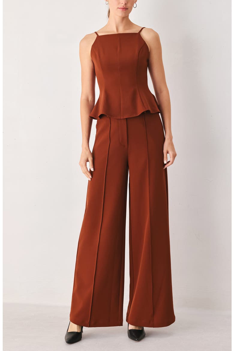 Wide Leg Career Pants, Alternate, color, RUST