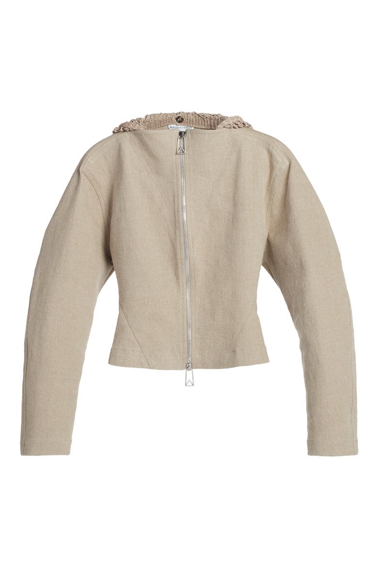 Crop Stretch Linen Jacket, Alternate, color, NATURAL
