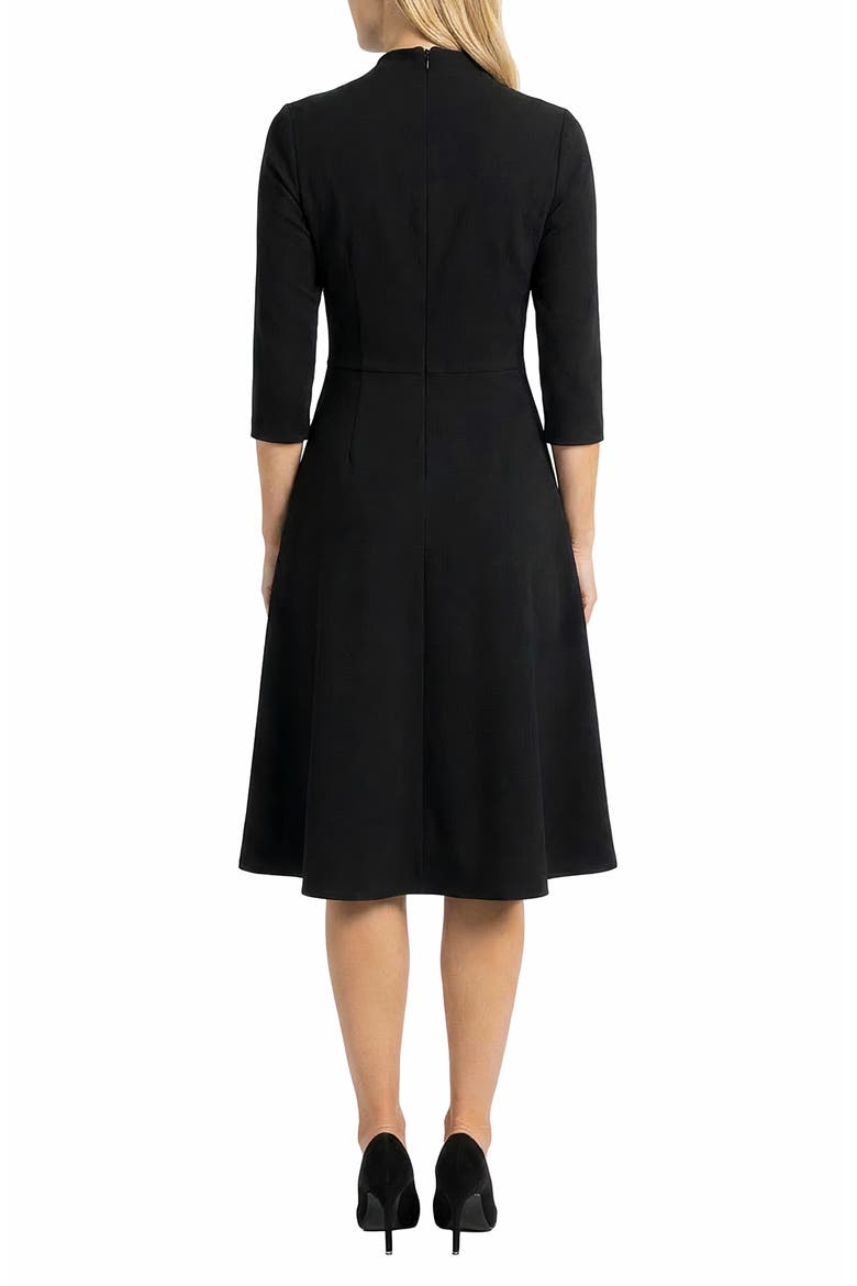 Fit & Flare Midi Dress, Alternate, color, BLACK