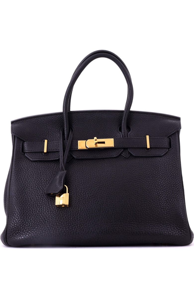 Pre-Owned Hermes Birkin Handbag Black Togo with Gold Hardware 30, Main, color, Noir