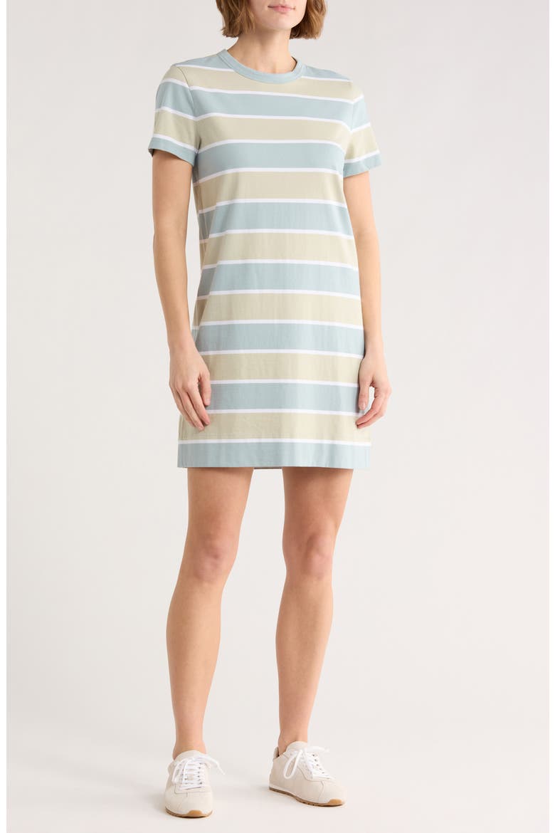 Short Sleeve Cotton T-Shirt Dress, Main, color, DUSTY CELADON