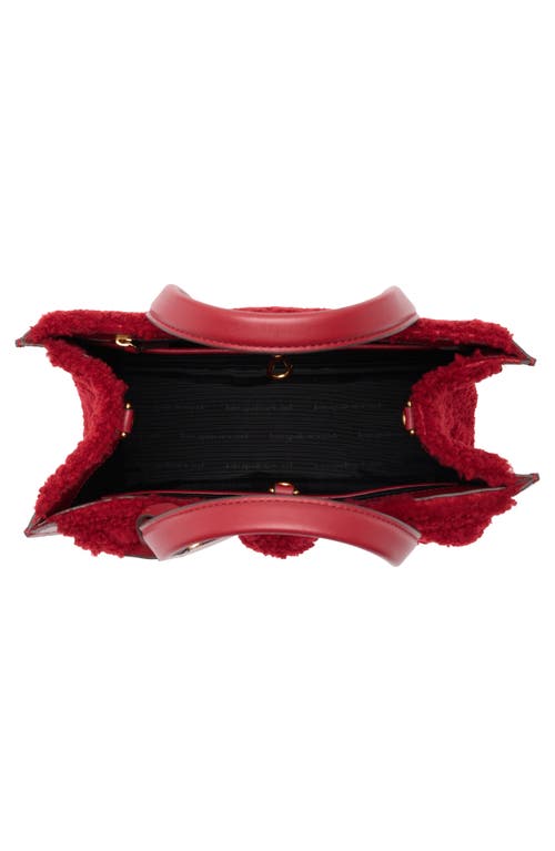 Kate Spade New York Manhattan Cable Stitch Genuine Shearling Tote Bag In Red