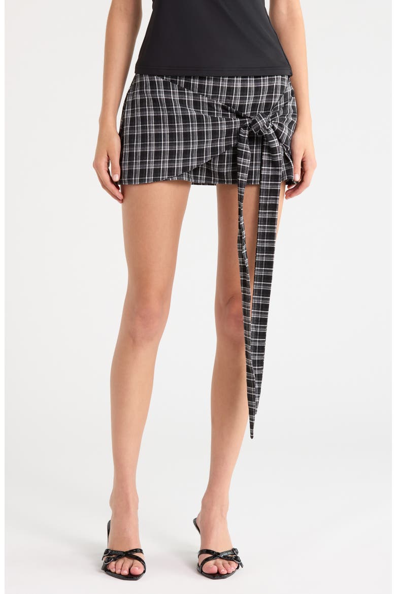Sarielle Plaid Wrap Miniskort, Main, color, MULTI