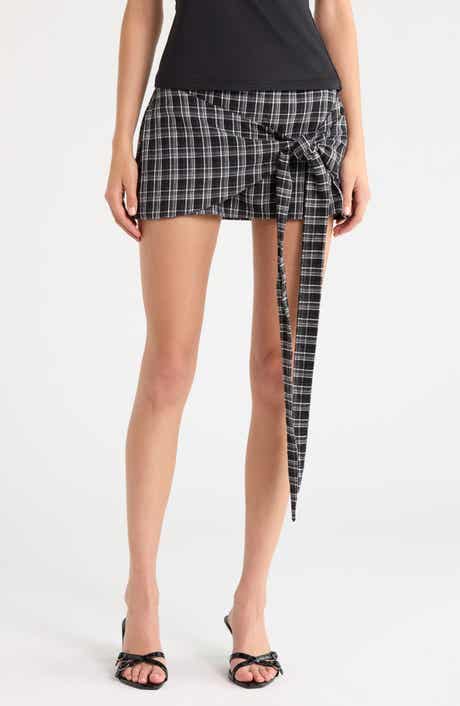 Sarielle Plaid Wrap Miniskort