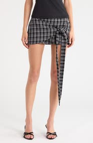 Princess Polly Sarielle Plaid Wrap Miniskort